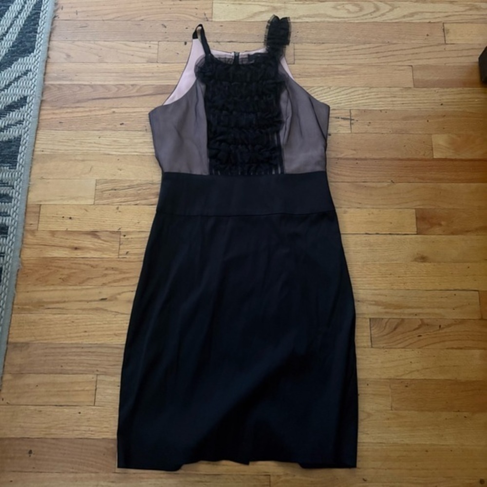 BCBG Black & Nude Silk Dress Size 6